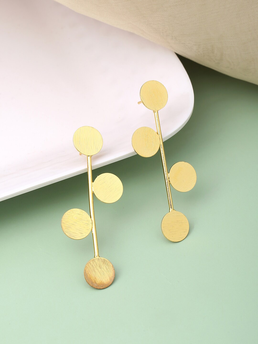 

VIRAASI Gold-Plated Geometric Drop Earrings