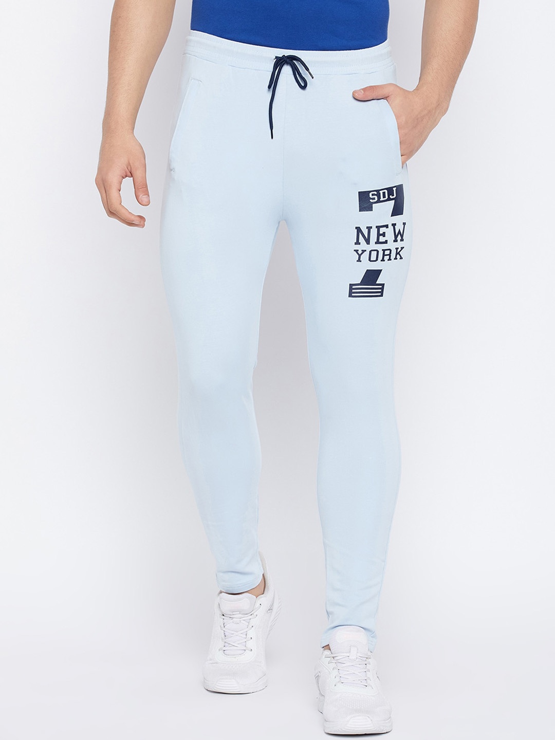 

Duke Men Printed Relaxed Fit Cotton Track Pants, Blue