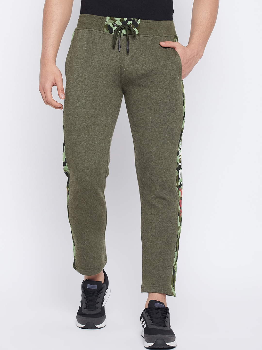 

Duke Men Mid-Rise Cotton Track Pants, Olive