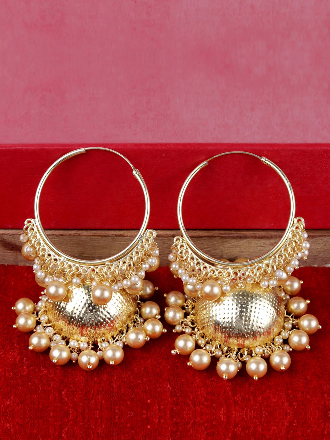 

Krelin Gold Plated Hoop Jhumka Earrings