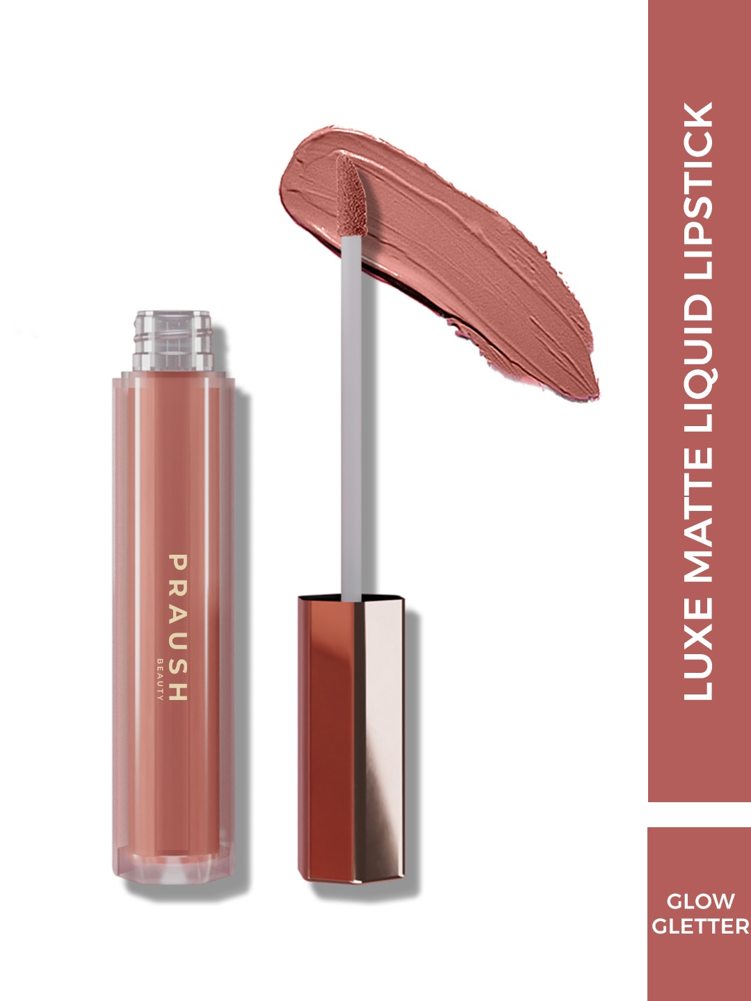 

Praush Luxe Non-Drying Lightweight Matte Liquid Lipstick 2.6 ml - Glow Getter, Nude
