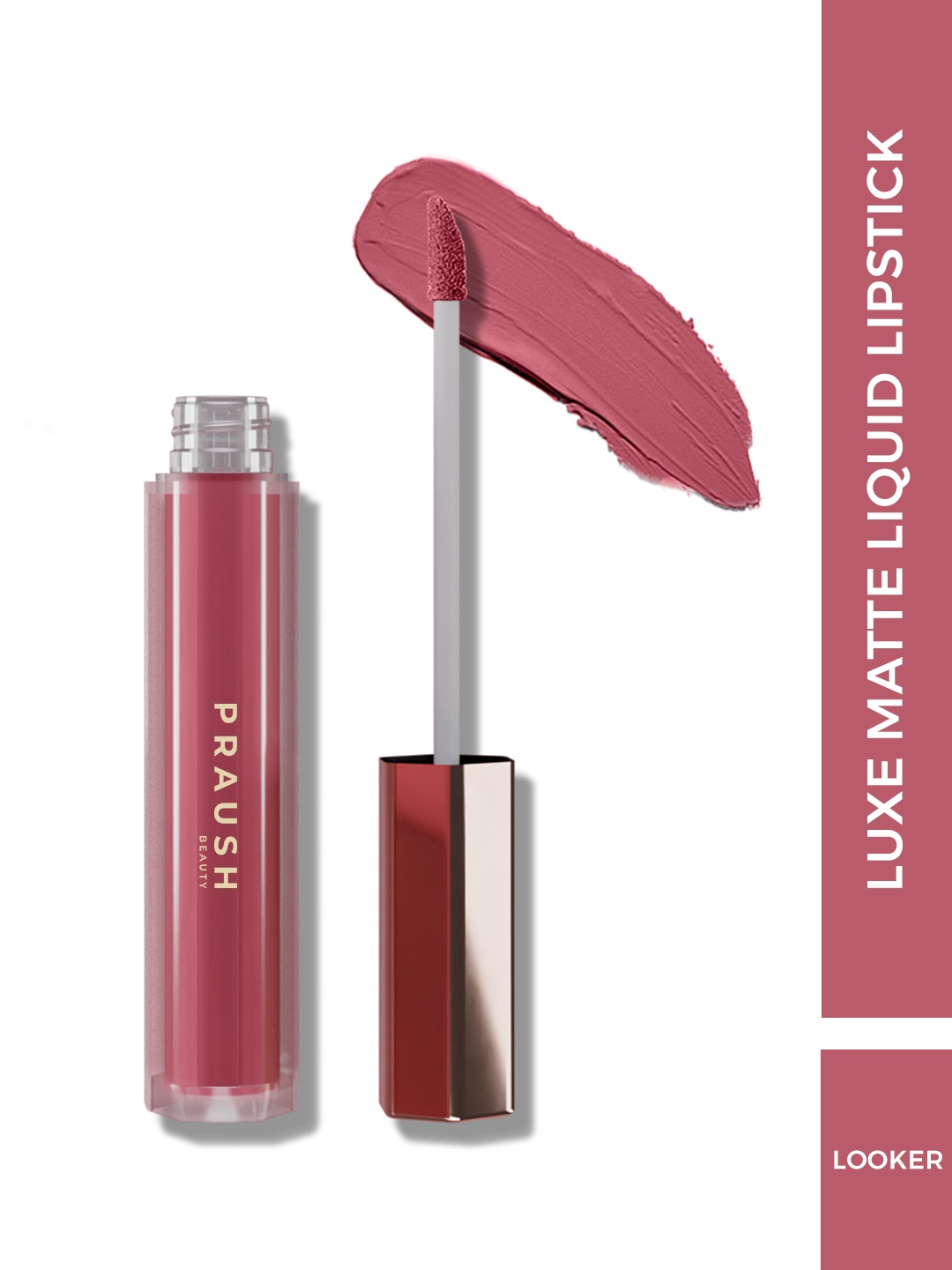 

Praush Luxe Non-Drying Lightweight Matte Liquid Lipstick 2.6 ml - Looker, Pink