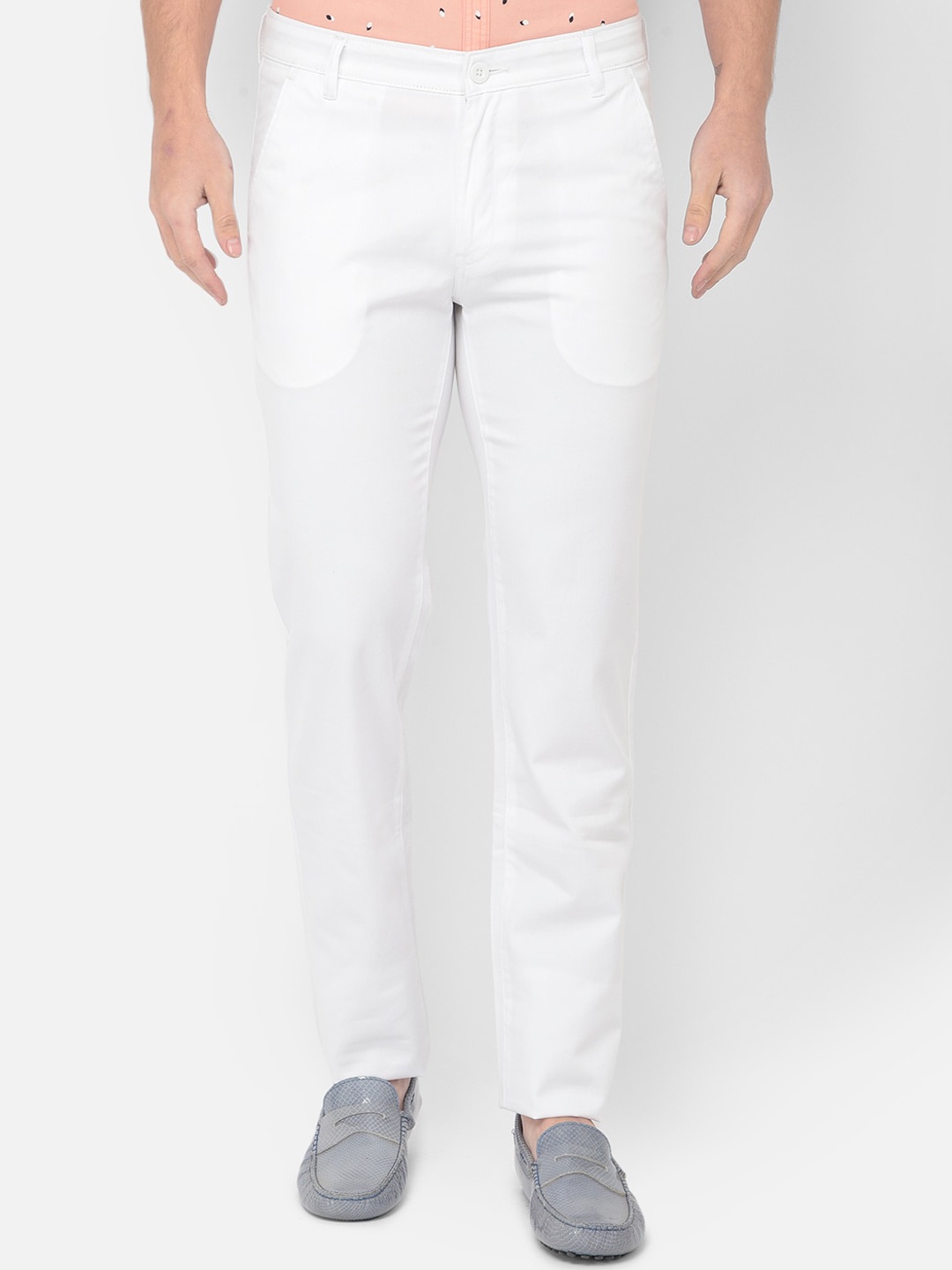

Canary London Men Smart Slim Fit Wrinkle Free Regular Trousers, White