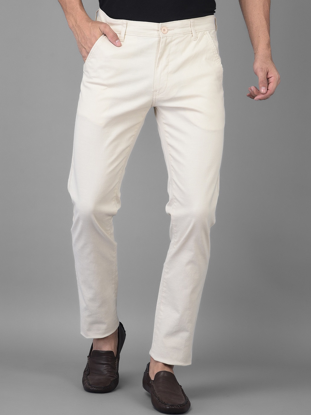 

Canary London Men Smart Slim Fit Wrinkle Free Cotton Chinos, Beige