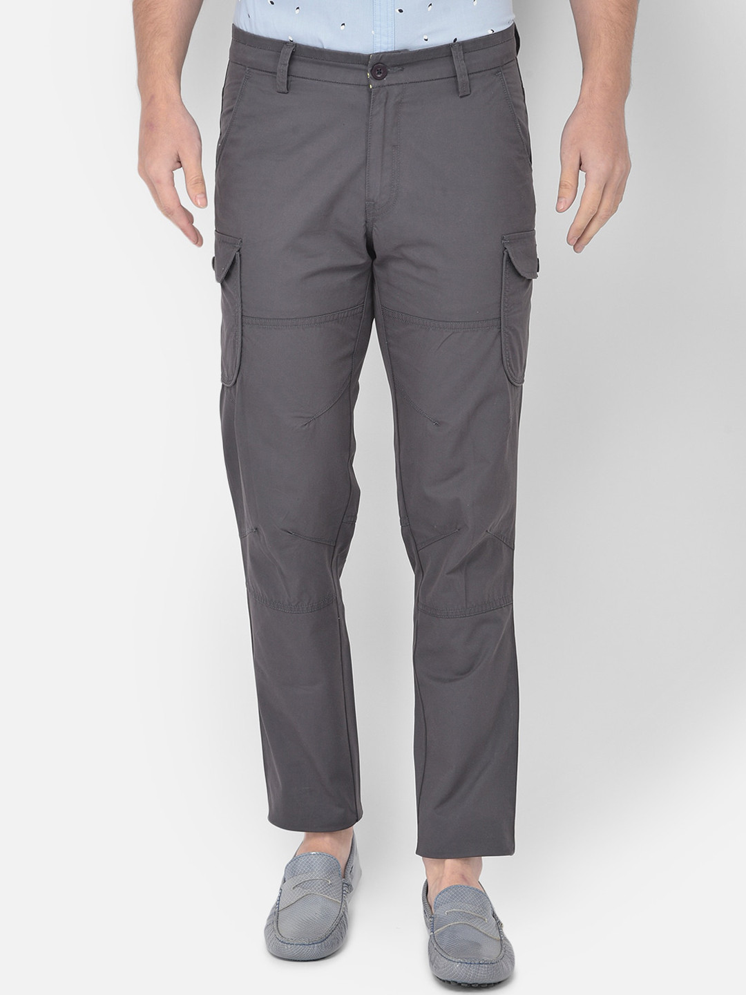 

Canary London Men Smart Slim Fit Wrinkle Free Cargos, Grey