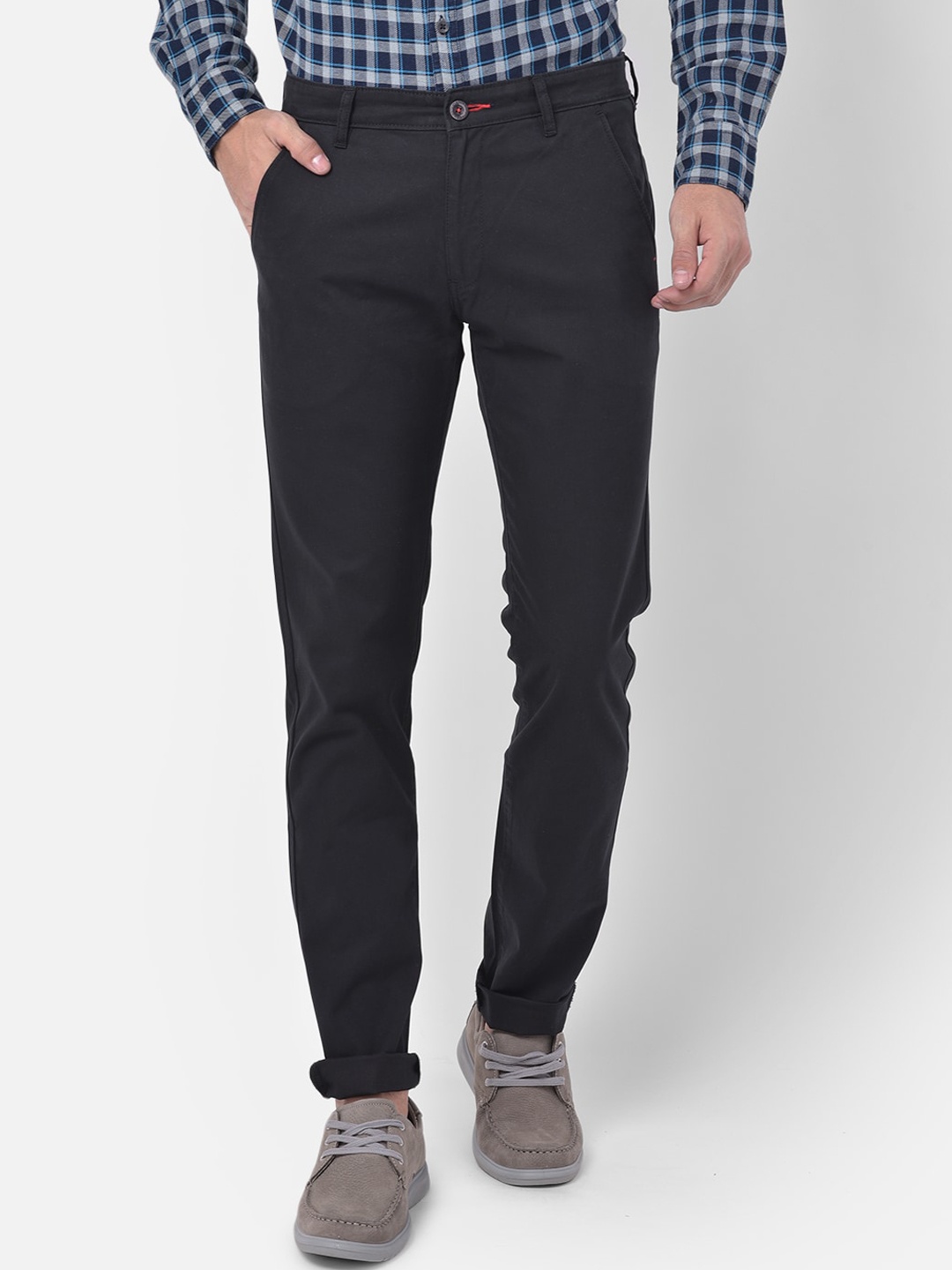 

Canary London Men Wrinkle Free Smart Cotton Slim Fit Chinos Trousers, Black