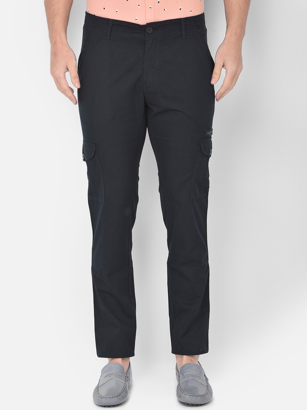 

Canary London Men Smart Slim Fit Wrinkle Free Cargos, Navy blue