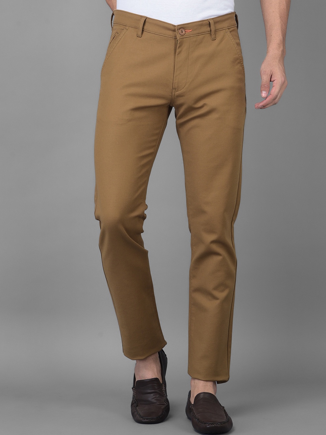 

Canary London Men Smart Slim Fit Wrinkle Free Regular Trousers, Khaki