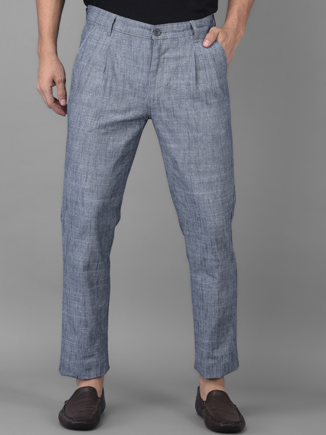 

Canary London Men Smart Slim Fit Wrinkle Free Cotton Chinos Trousers, Blue