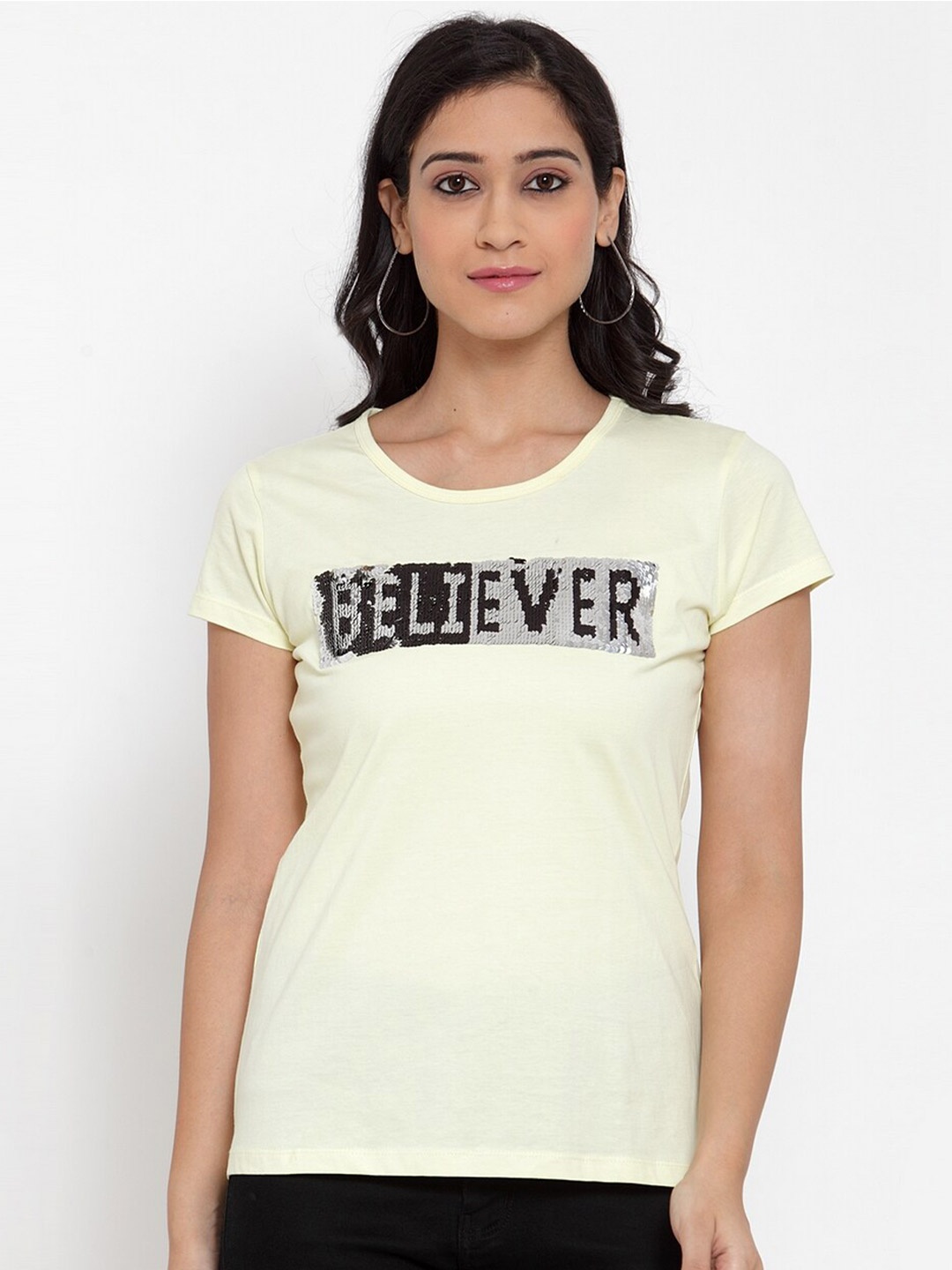 

Crozo By Cantabil Typography Printed Cotton T-shirt, Yellow