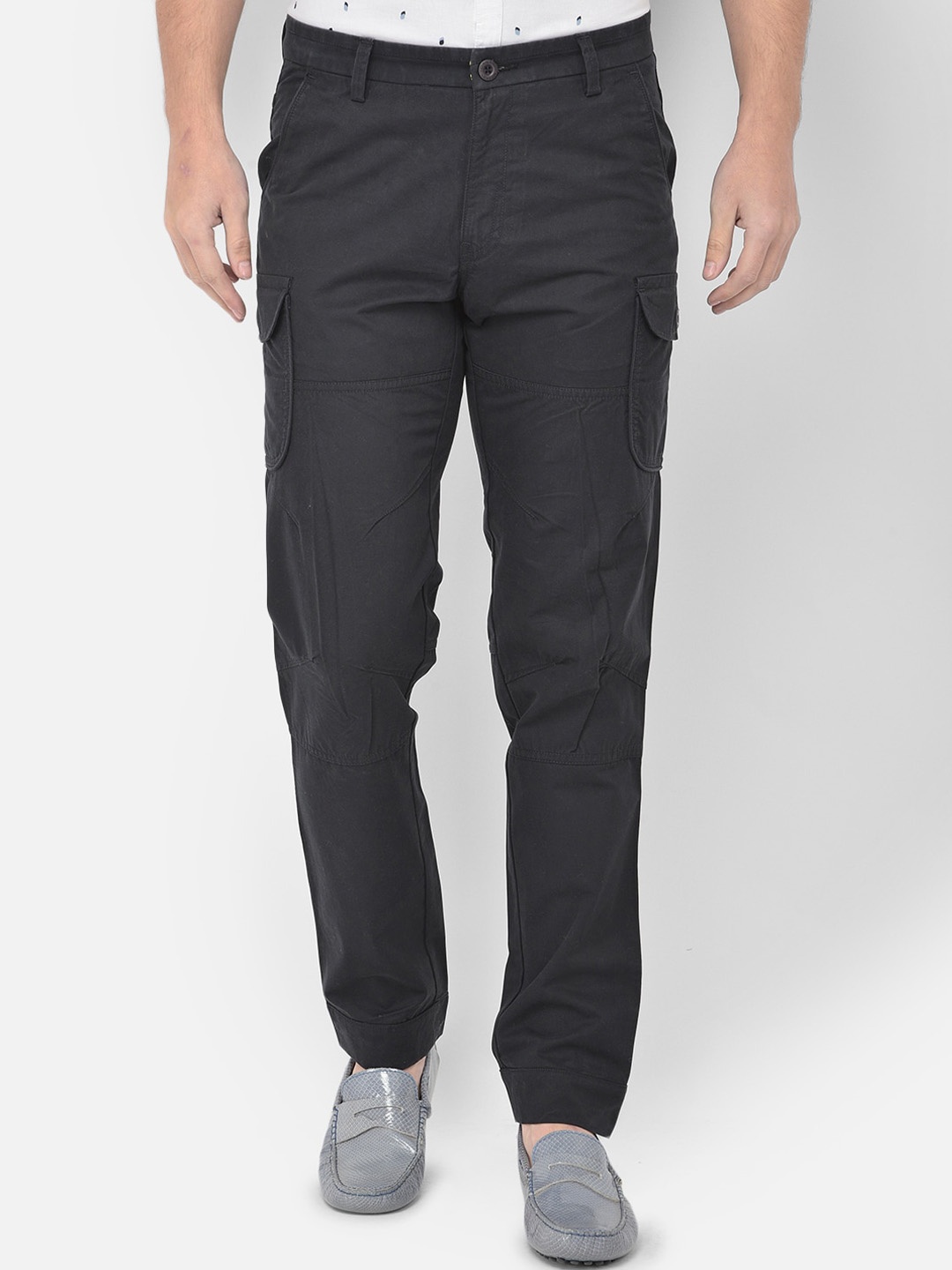 

Canary London Men Smart Slim Fit Wrinkle Free Cargos Trousers, Navy blue