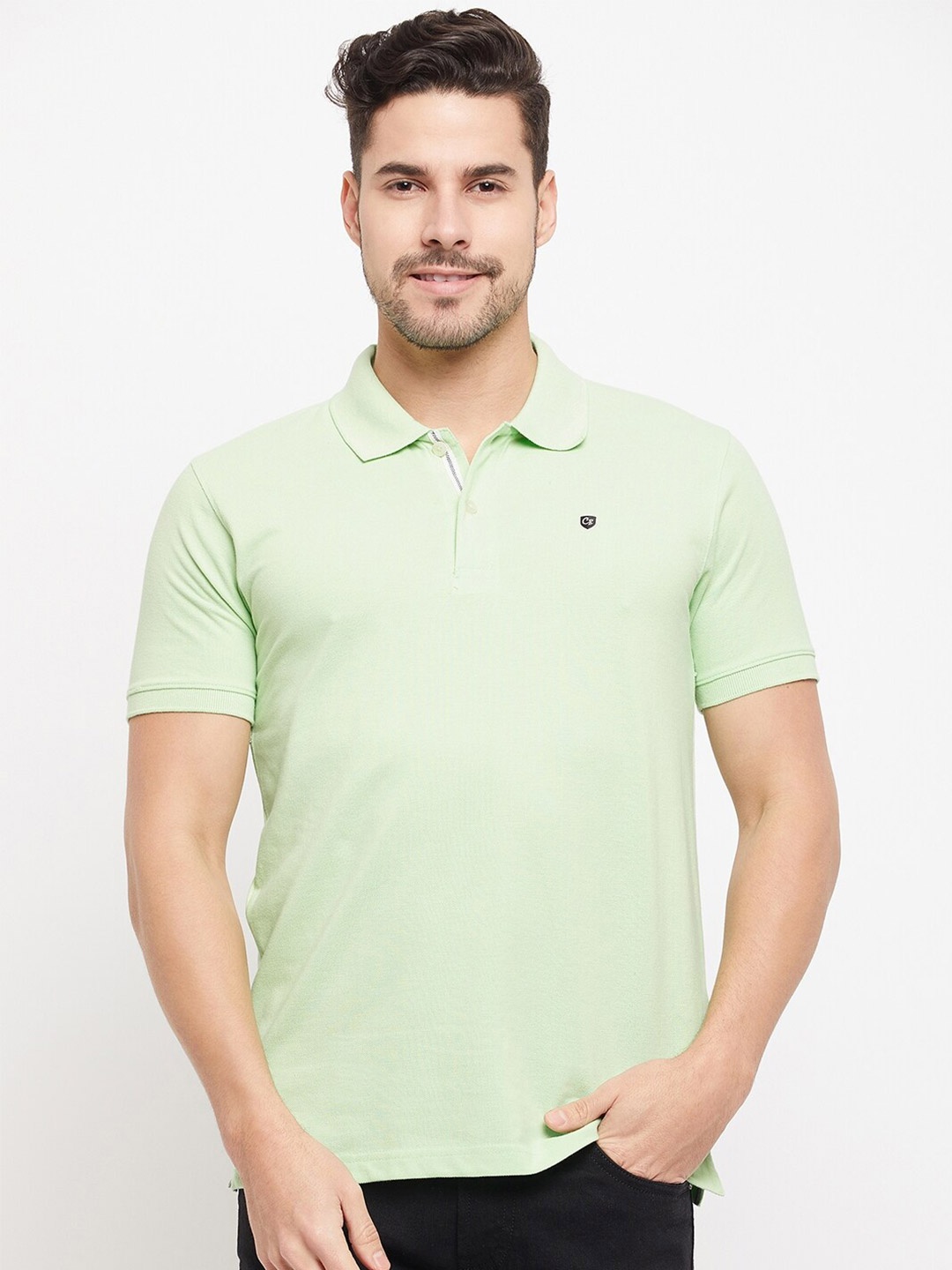 

Cantabil Polo Collar Cotton T-shirt, Green
