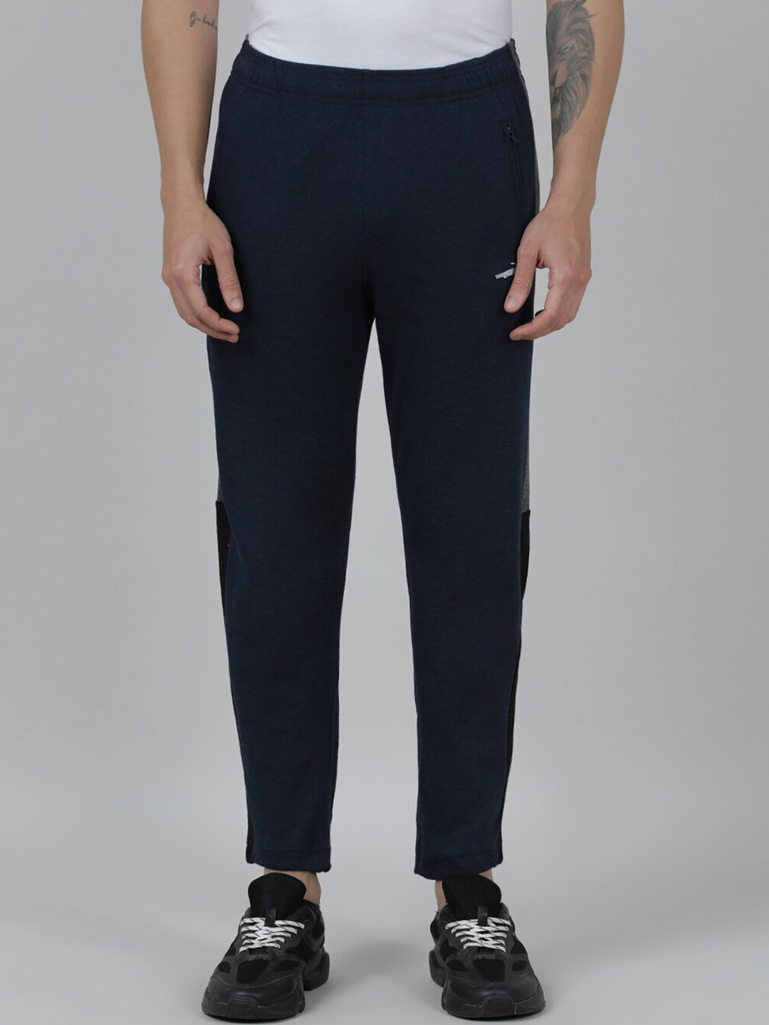 

Crocodile Men Slim-Fit Cotton Track Pants, Navy blue