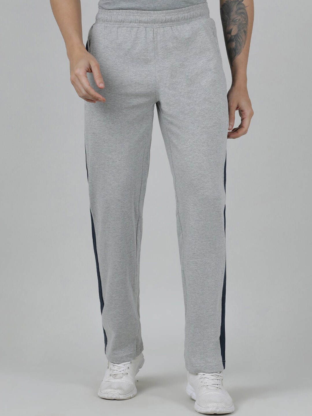 

Crocodile Men Cotton Track Pants, Grey