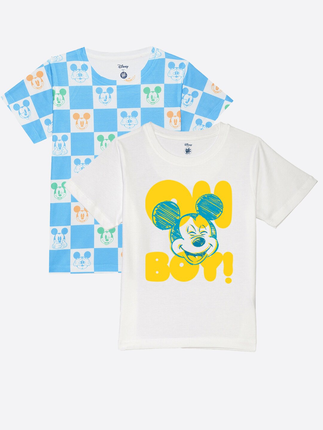 

YK Disney Boys Pack Of 2 Mickey Mouse Printed T-shirt, Blue