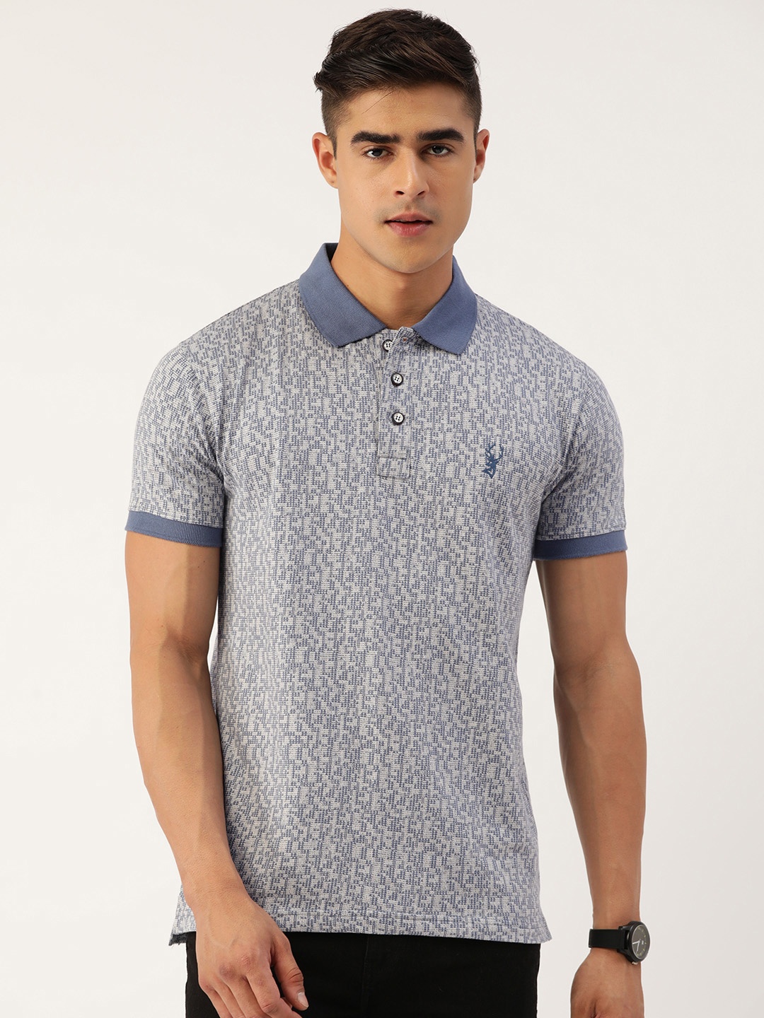 

PORTBLAIR Men Polo Collar Slim Fit T-shirt, Blue