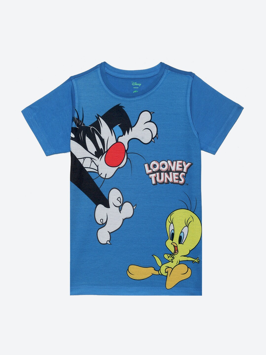 YK Warner Bros Boys Looney Tunes Printed T-shirt, Blue
