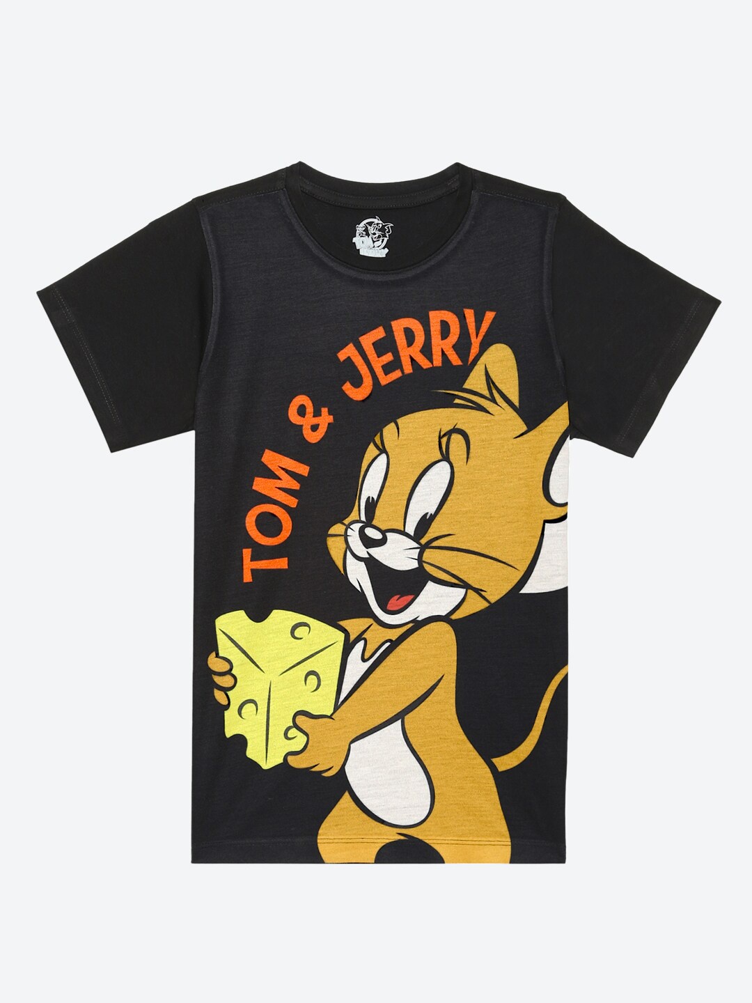 

YK Warner Bros Boys Tom & Jerry Printed T-shirt, Black
