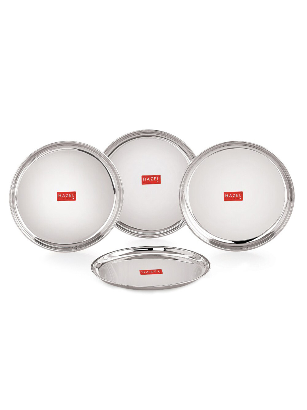 

HAZEL 4 Pieces Stainless Steel Glossy Snack Plates