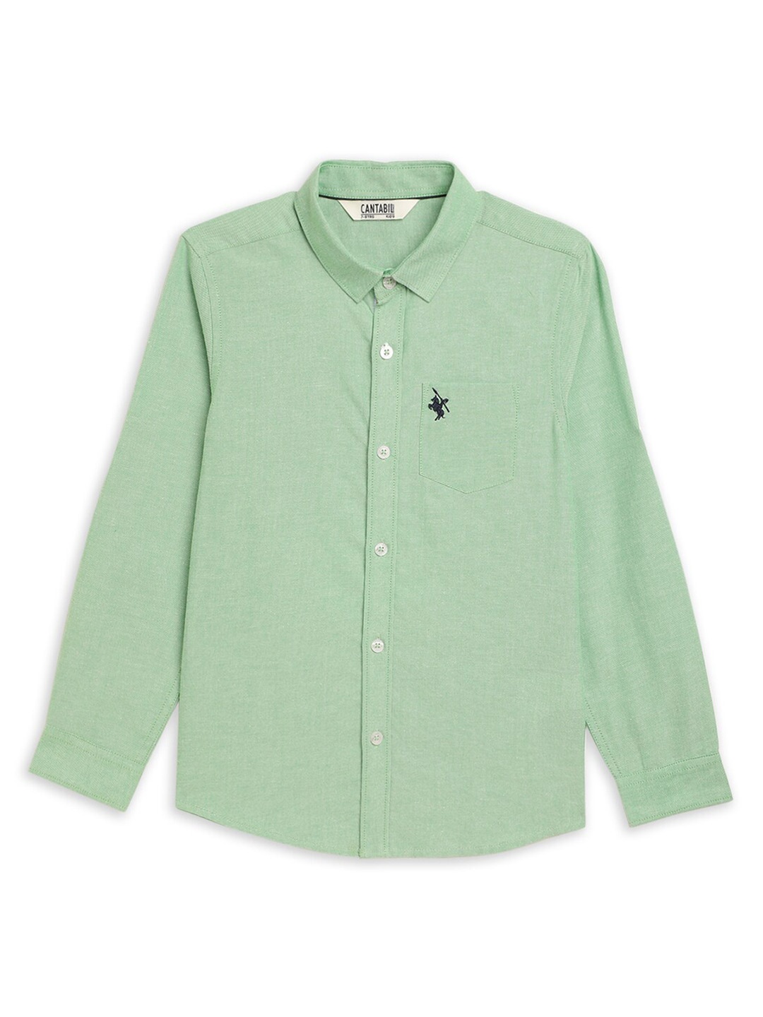 

Cantabil Boys Spread Collar Cotton Casual Shirt, Green