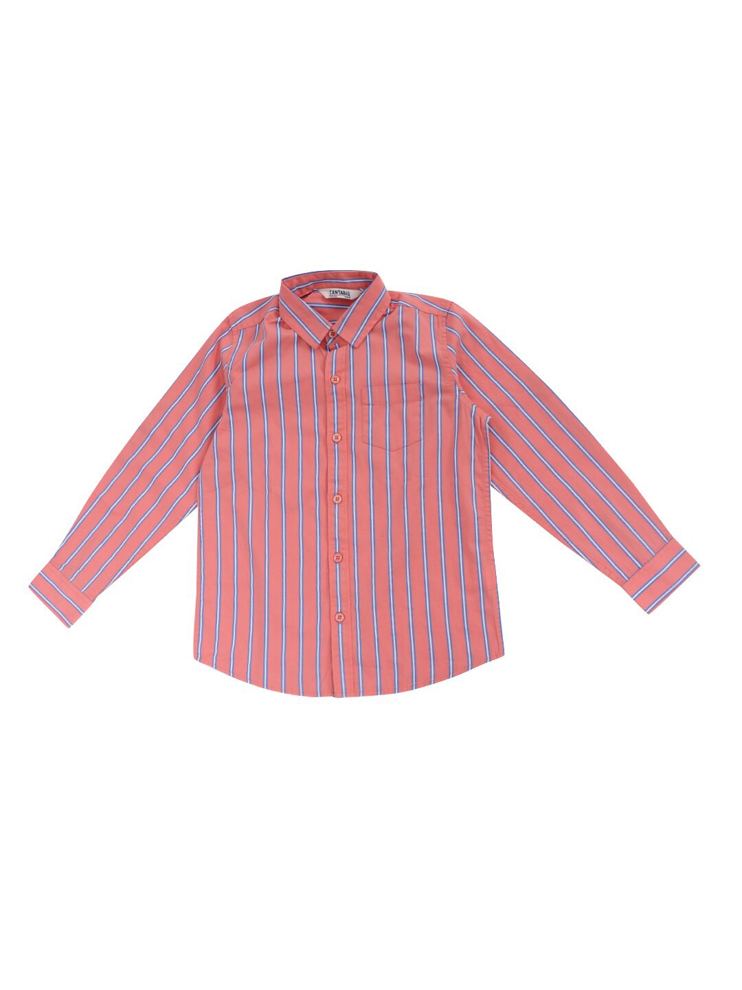 

Cantabil Boys Vertical Striped Cotton Casual Shirt, Coral