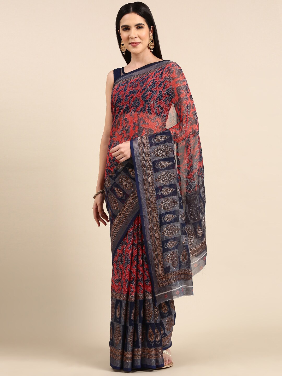 

Anouk Embellished Ethnic Motifs Pure Chiffon Saree, Maroon