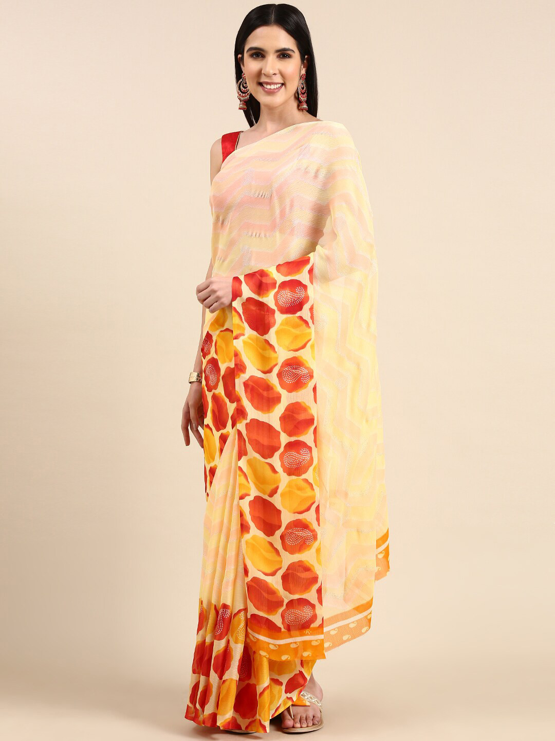 

Anouk Embellished Abstract Pure Chiffon Saree, Yellow