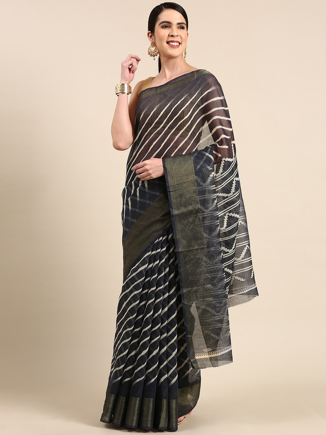 

Anouk Printed Leheriya Saree, Charcoal