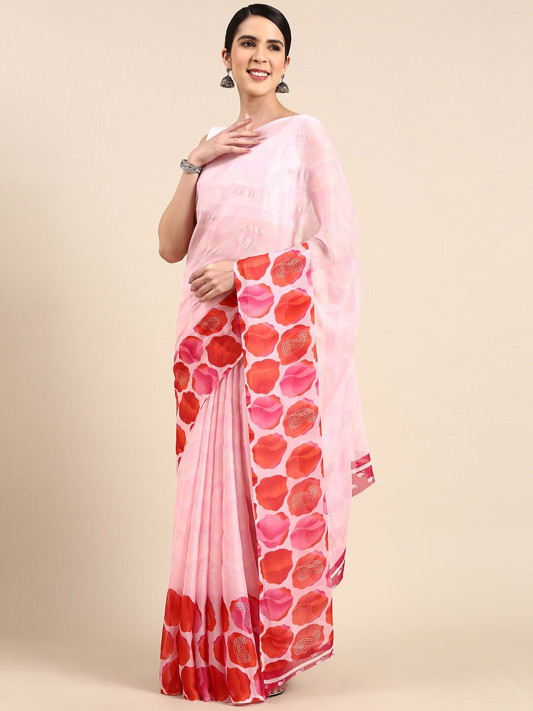 

Anouk Embellished Abstract Pure Chiffon Saree, Pink