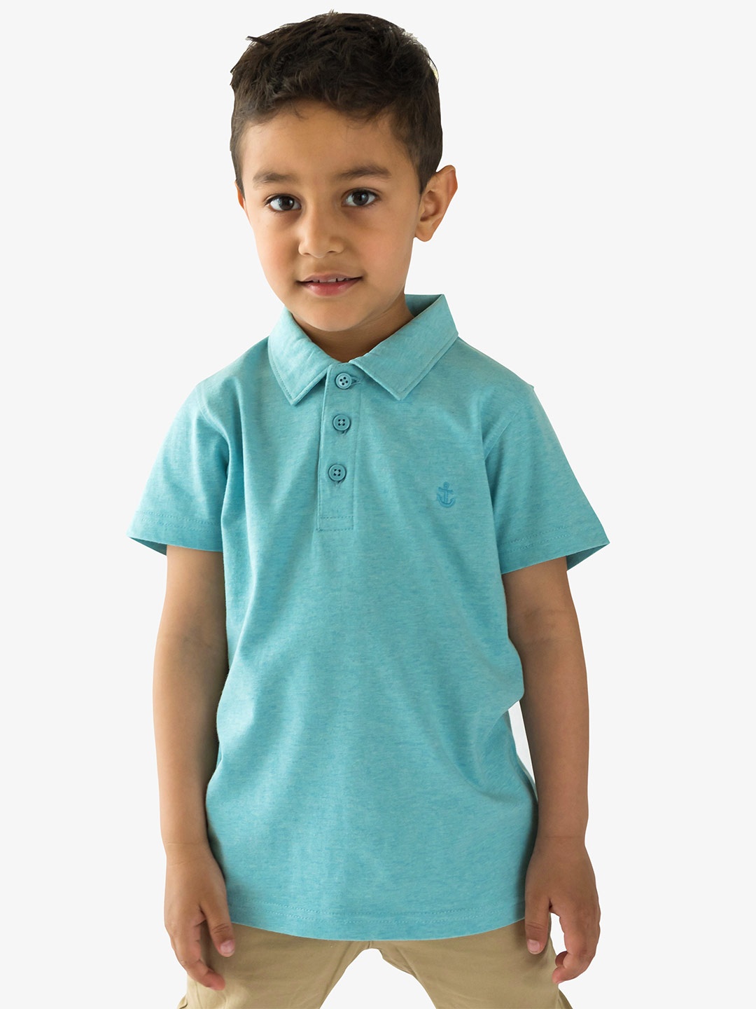 

Campana Boys Polo Collar Cotton T-shirt, Blue
