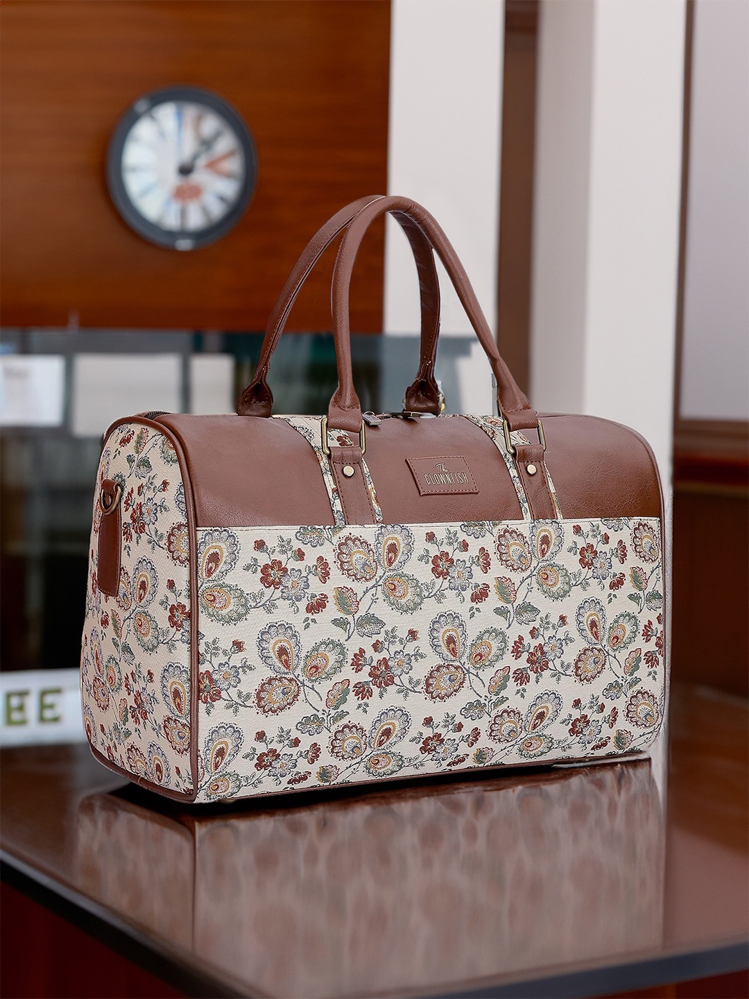 

THE CLOWNFISH Printed Duffel Bag, Brown