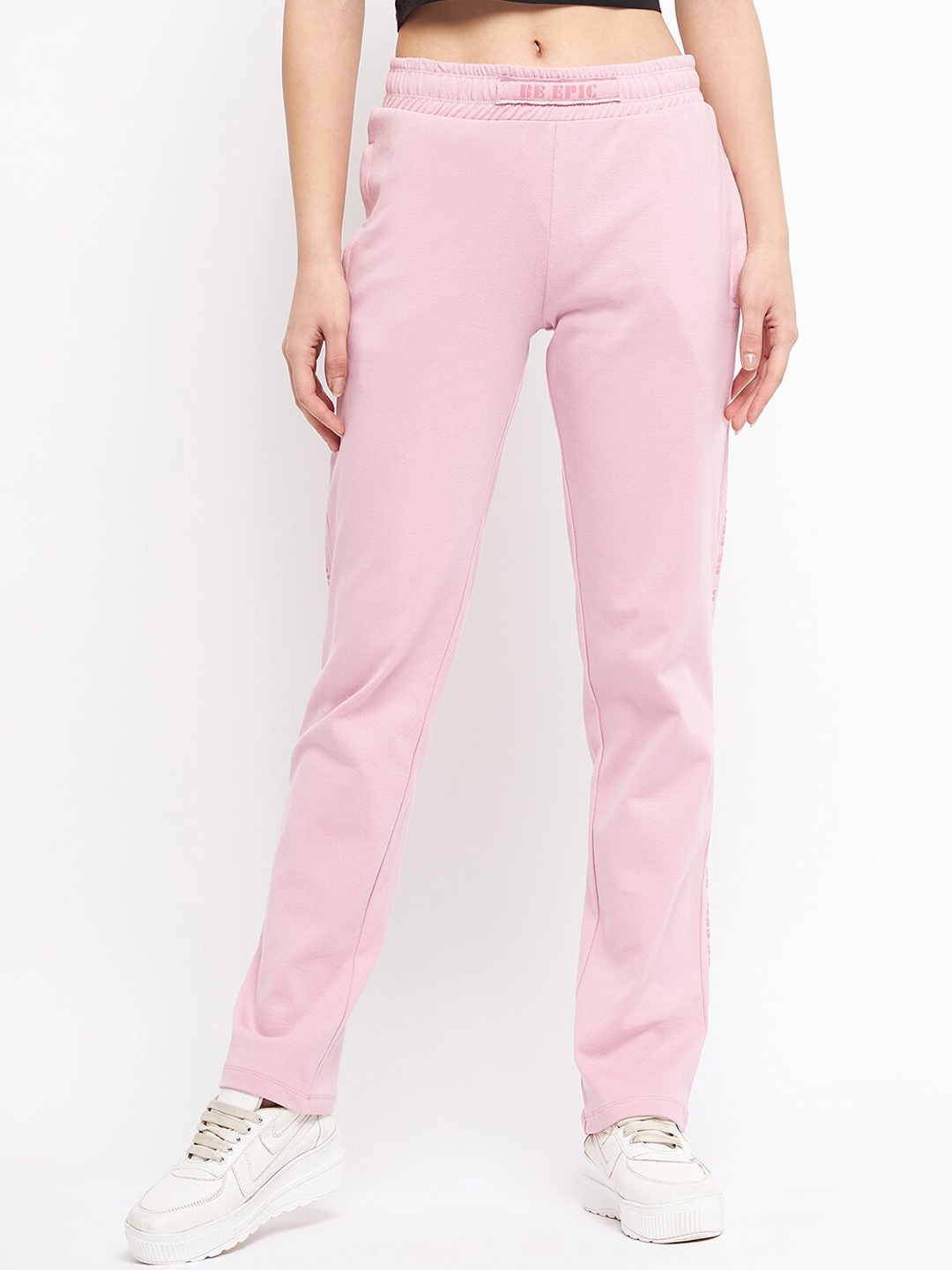 

MADAME M SECRET Women Mid-Rise Track Pants, Pink