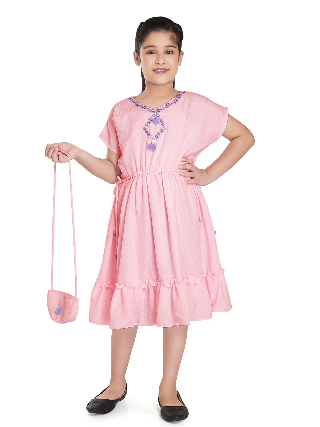 

Peppermint Extended Sleeves Dress, Pink