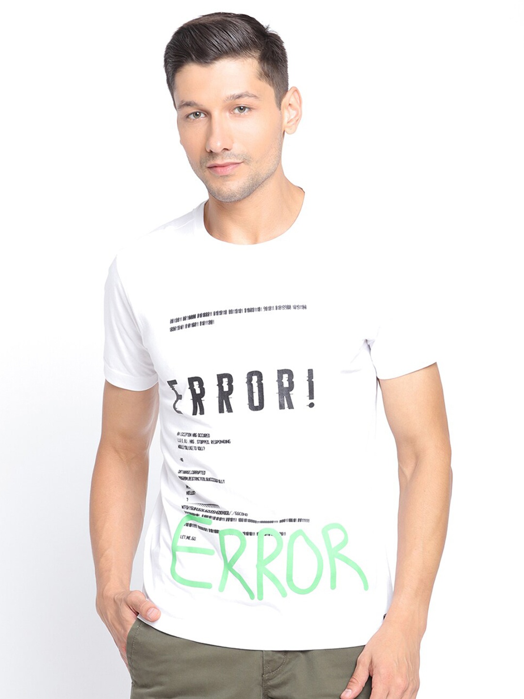 

PUNK Typography Printed Cotton T-shirt, White