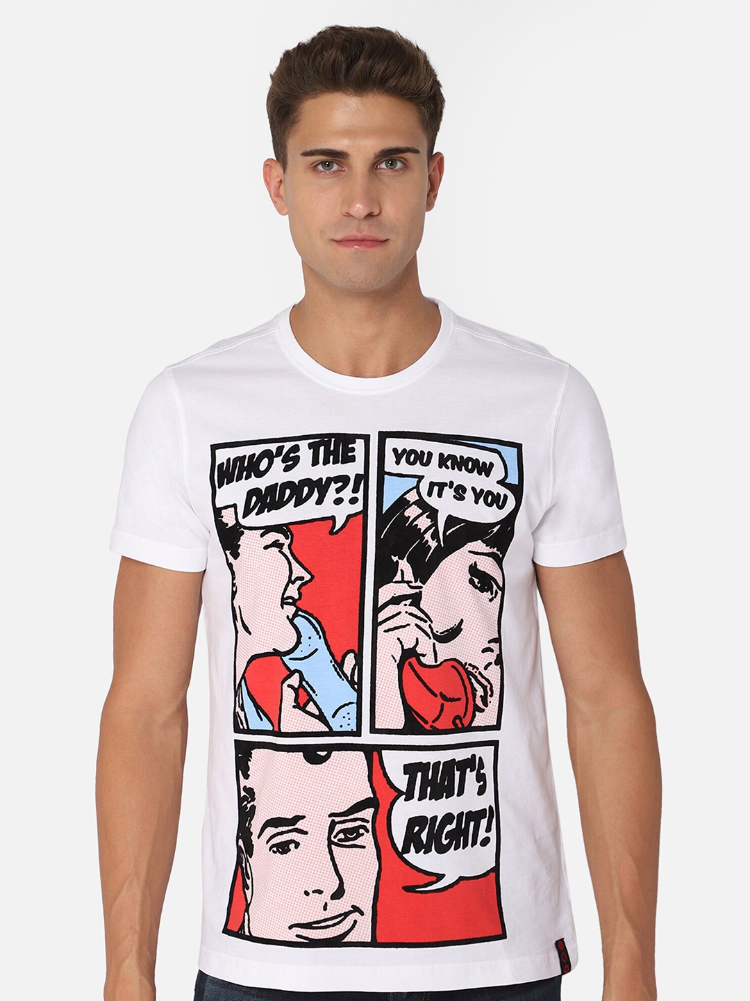 

PUNK Graphic Printed Cotton T-shirt, White