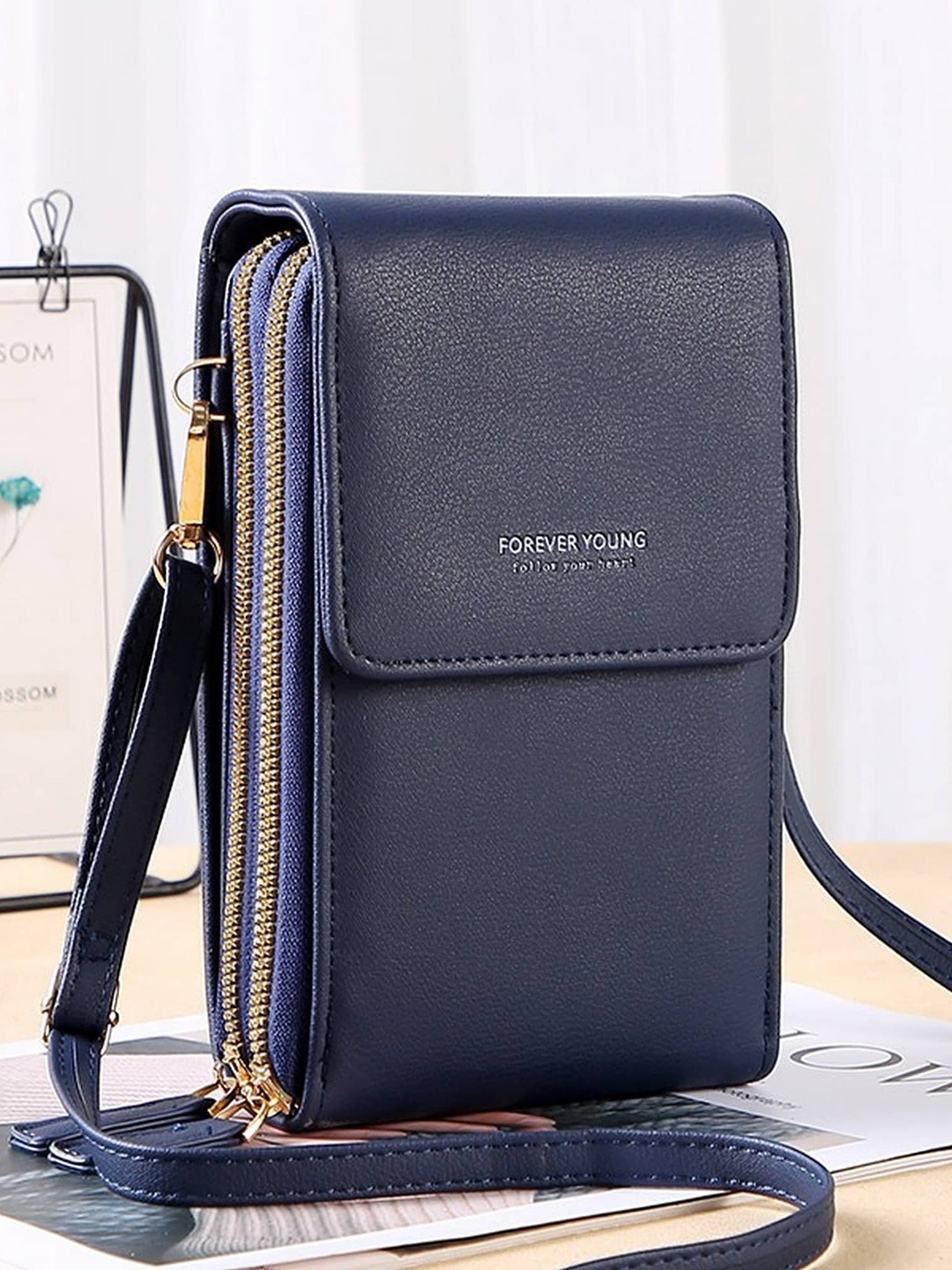 

Diva Dale Stylish Trendy Phone Holder Card Holder Crossbody Sling Bag, Navy blue