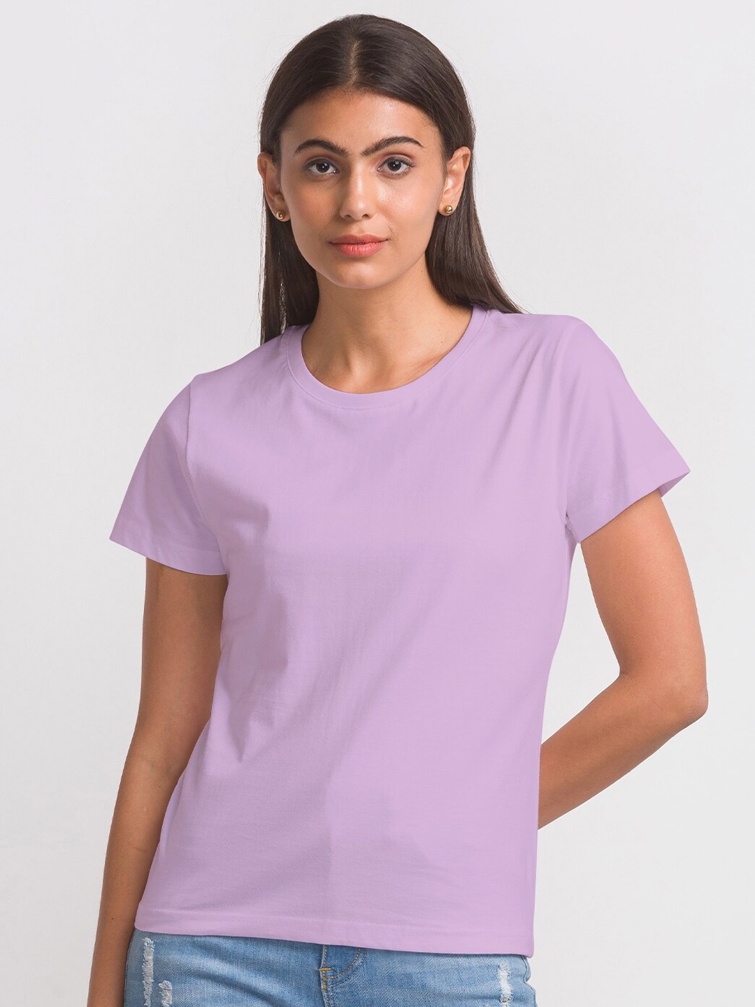 

NOIRA Regular Fit Cotton T-Shirt, Lavender