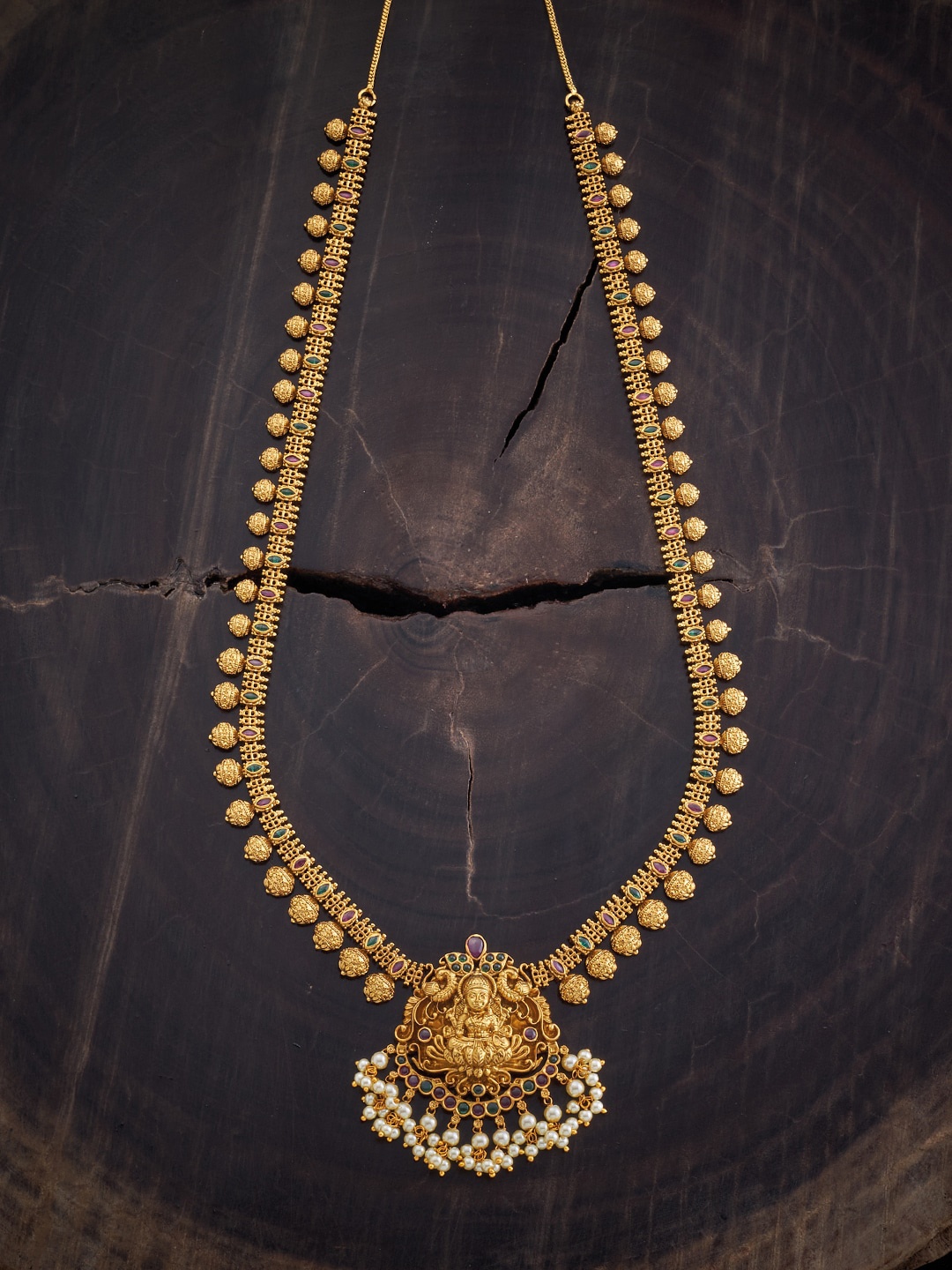 

Kushal's Fashion Jewellery Copper Antique Necklace, White