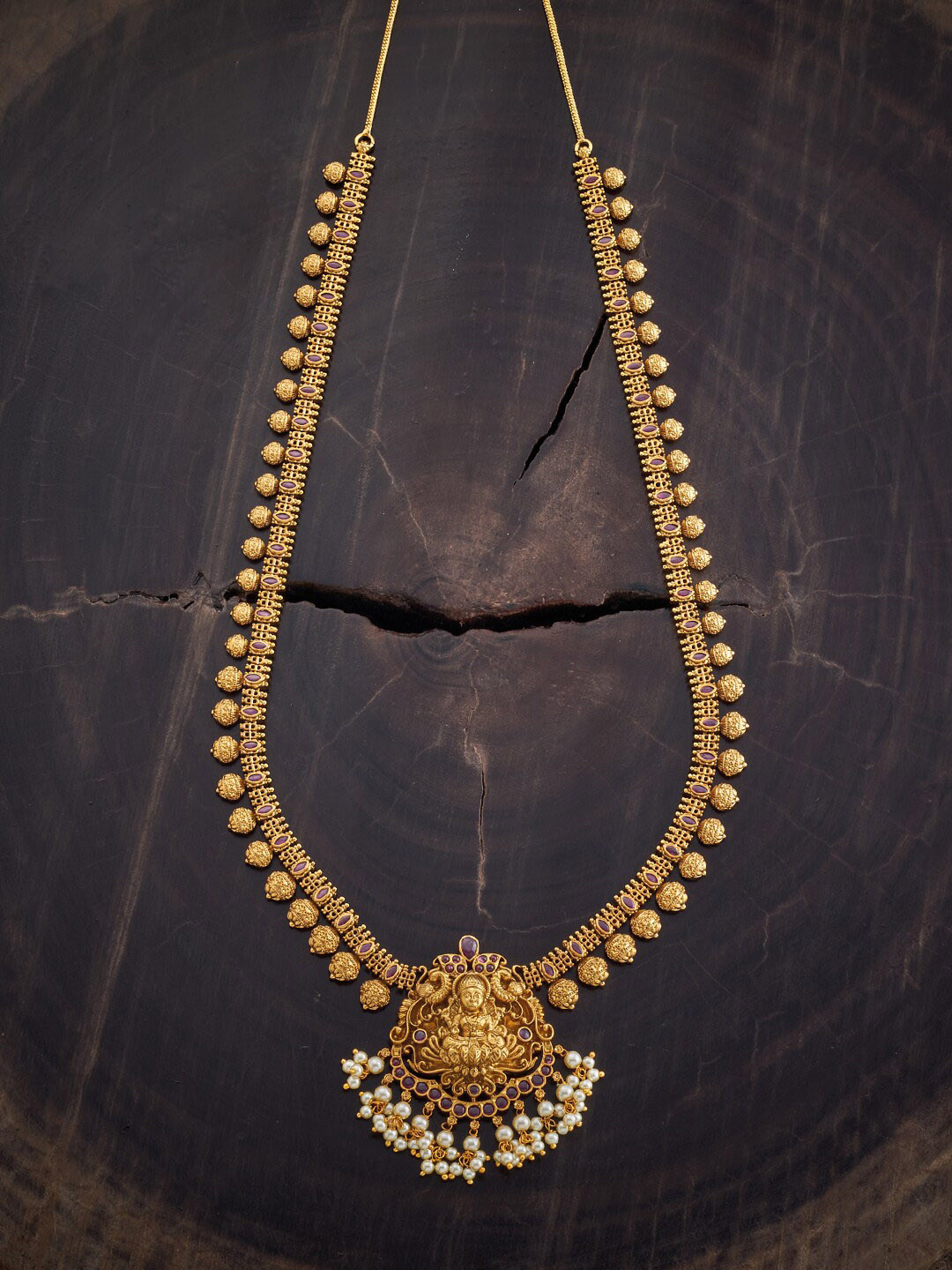 

Kushal's Fashion Jewellery Gold-Plated Stone Studded & Artificial Beaded Jewellery Set