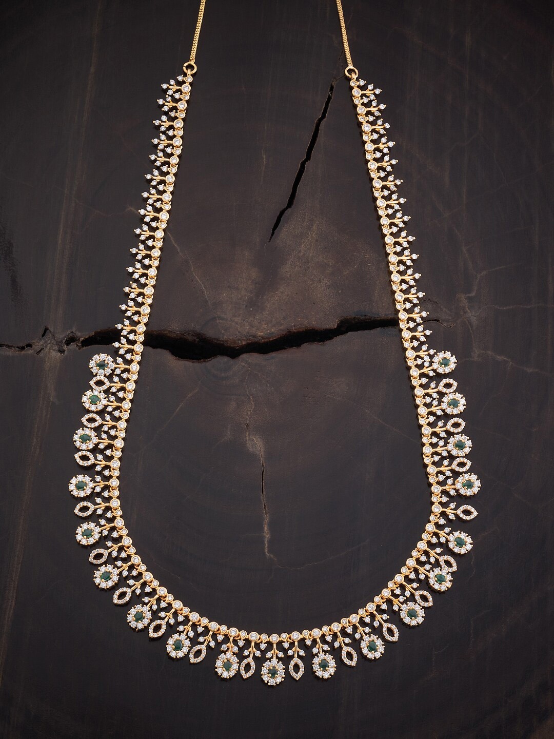 

Kushal's Fashion Jewellery Gold Plated CZ Stone Studded Necklace