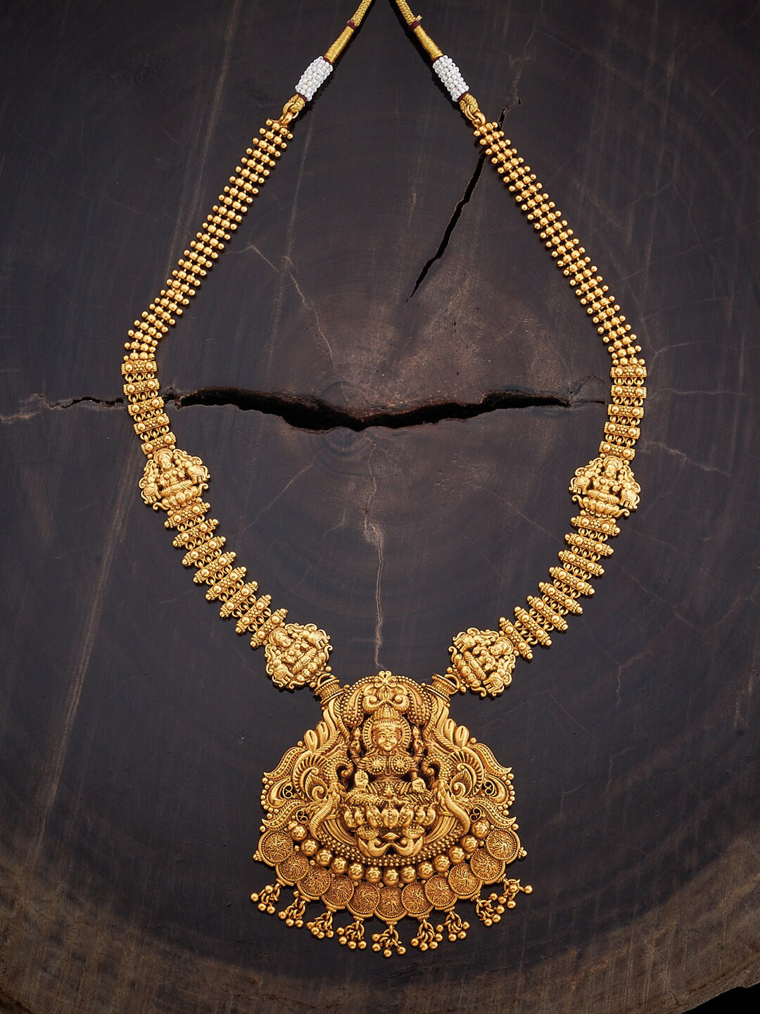 

Kushal's Fashion Jewellery Copper Temple Necklace, Gold