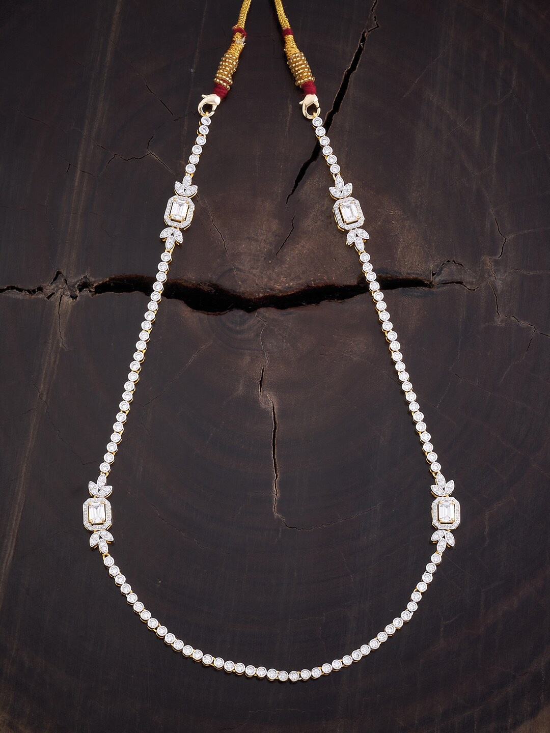 

Kushal's Fashion Jewellery 92.5 Silver Gold-Plated Necklace, White