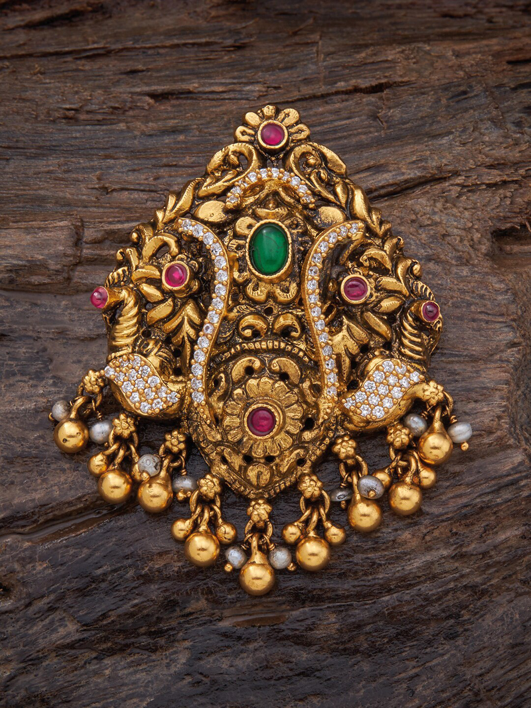 

Kushal's Fashion Jewellery 92.5 Pure Silver Oxidise Polished Pendent, Gold