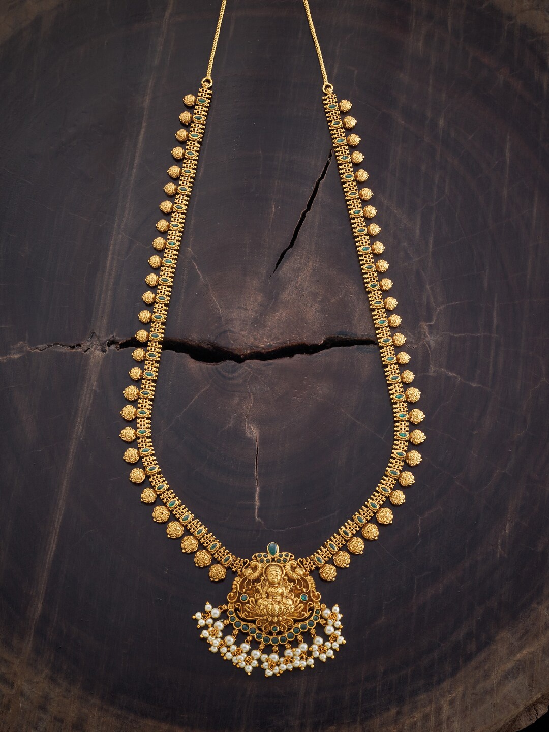 

Kushal's Fashion Jewellery Gold-Plated Stone Studded Necklace, Green