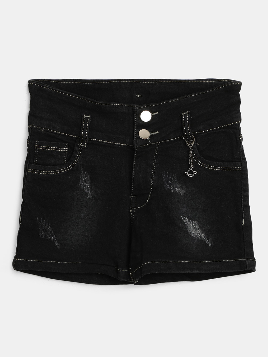 

V-Mart Girls Fashion Denim Shorts, Black