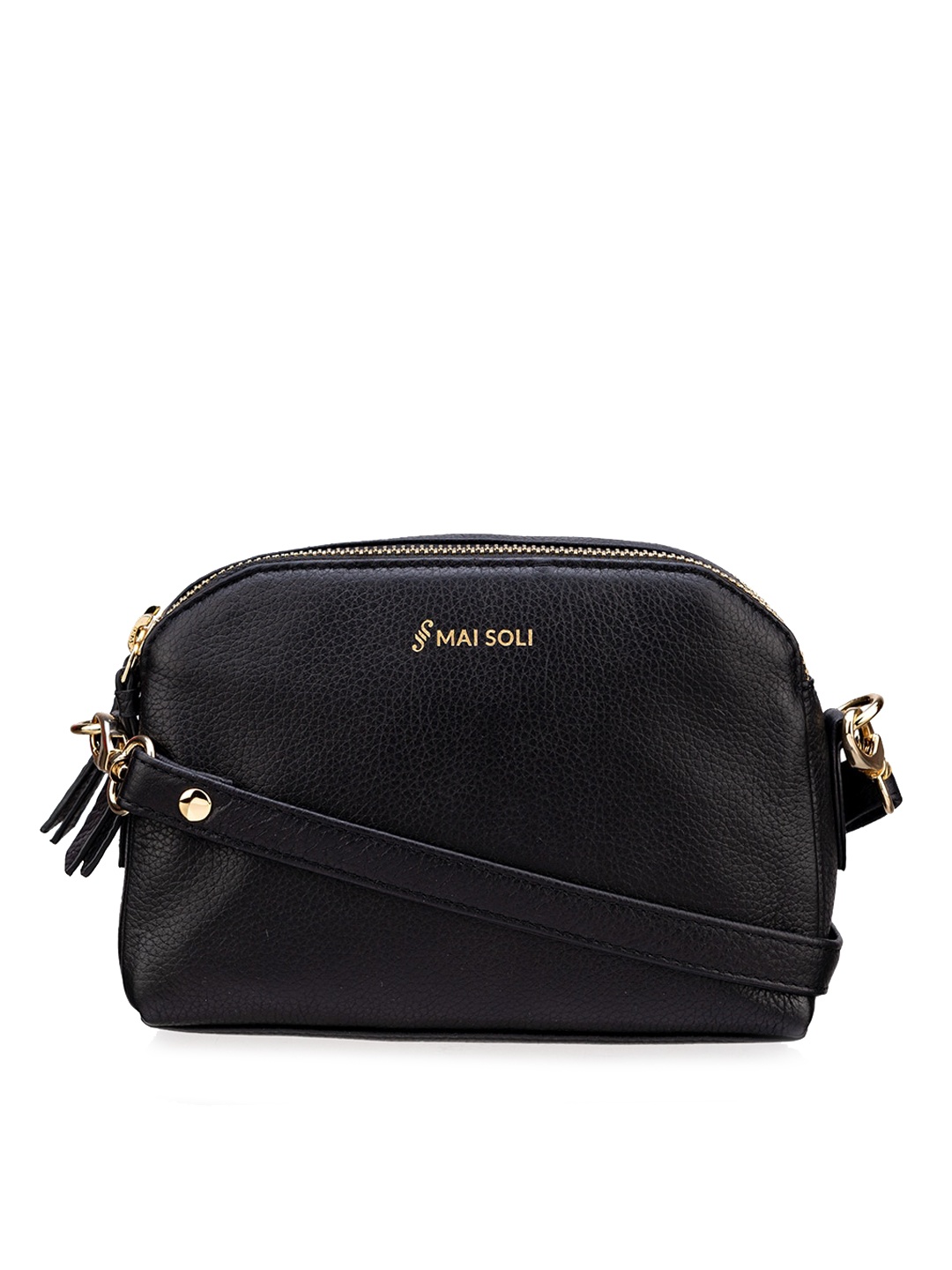 

MAI SOLI Genuine Leather Emma Mini Crossbody Sling Bag, Black