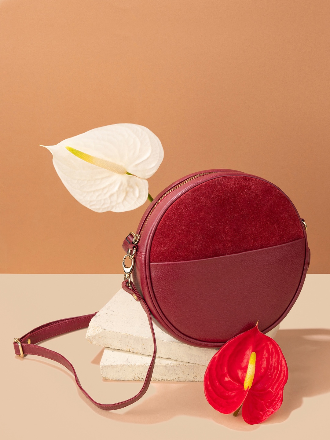 

MAI SOLI Genuine Leather Luca Crossbody Bag, Maroon