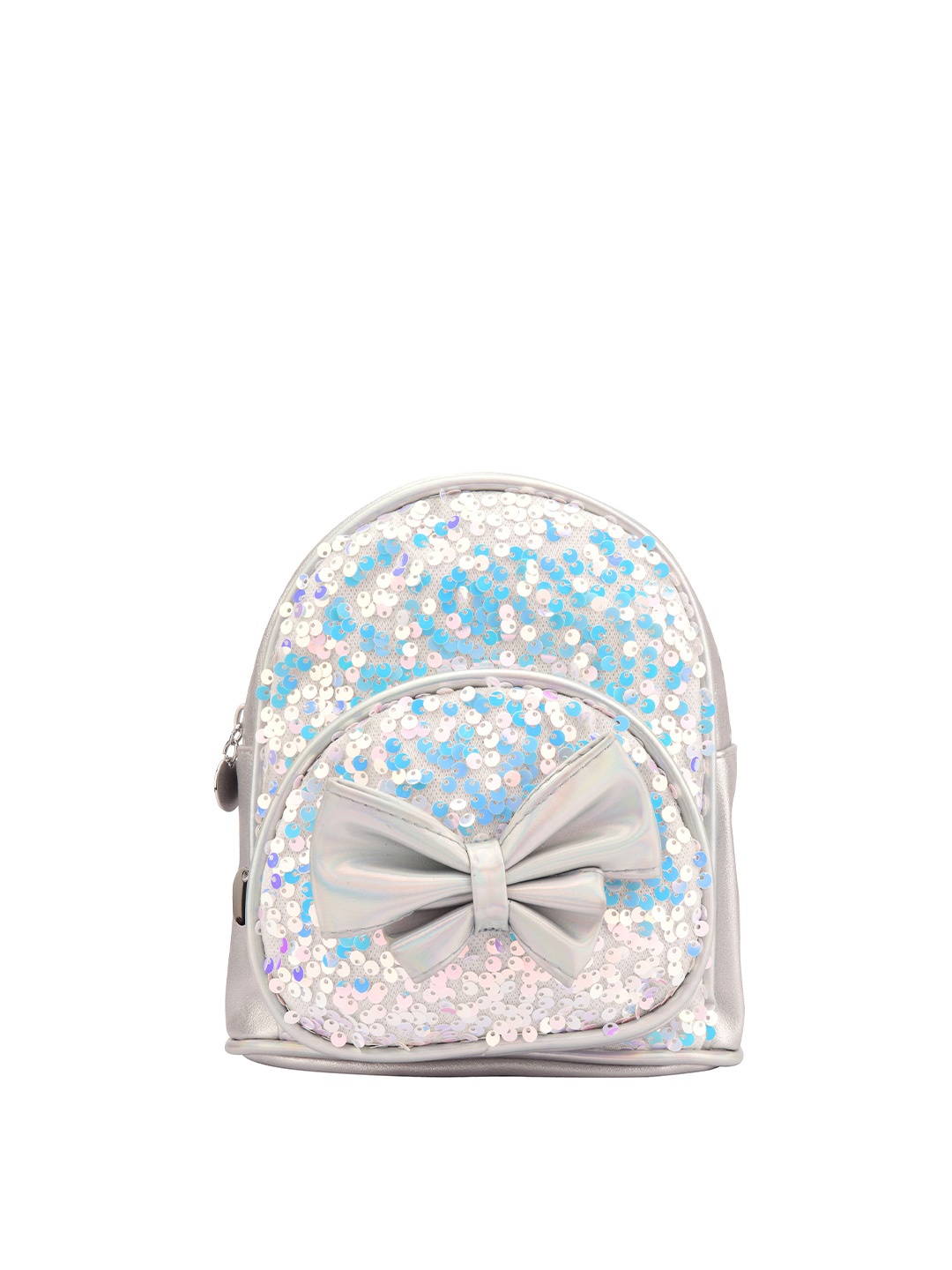 Kids On Board Girls Embellished 7 inch PU Backpack, Silver