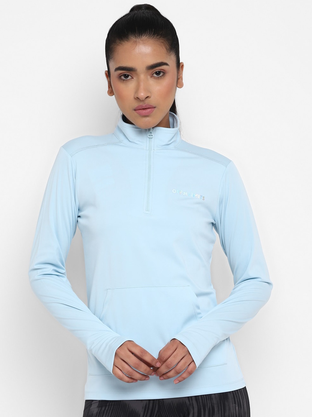 

OFF LIMITS High Neck Long Sleeves T-shirt, Blue