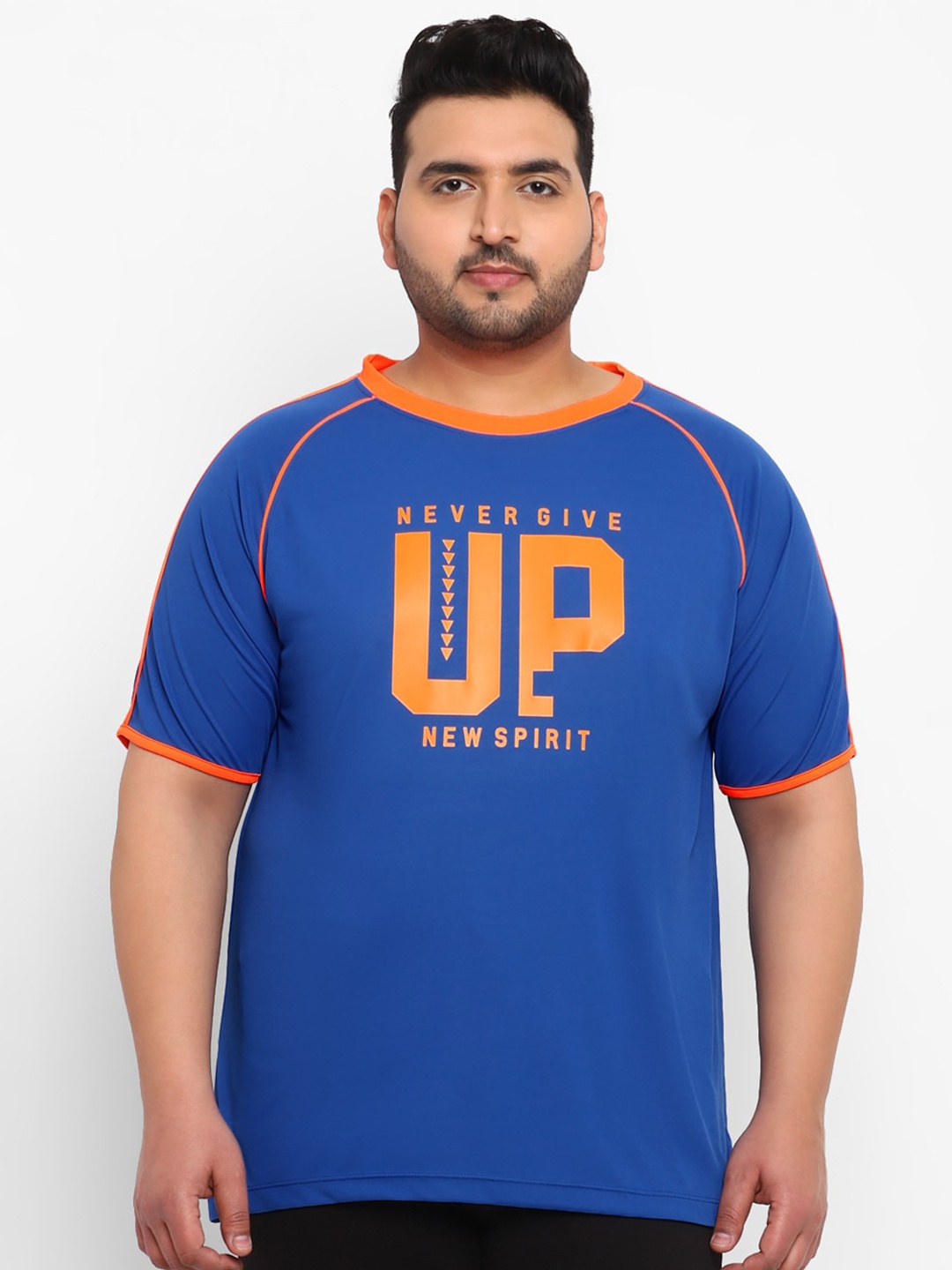 

Yuuki Plus Size Typography Printed T-shirt, Blue